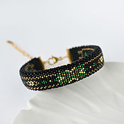 Украшения handmade. Livemaster - original item Double-sided black beaded bracelet. Handmade.