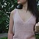 Летняя розовая вязаная майка. Майки. PUMPKINknit. Интернет-магазин Ярмарка Мастеров.  Фото №2