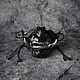 Самурайская полумаска Мэмпо Black & Silver. Маски интерьерные. Qarma Masks. Ярмарка Мастеров.  Фото №4