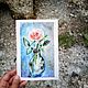 Акварельная авторская открытка роза, Открытки, Белгород,  Фото №1