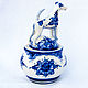Sugar bowl Fox Terrier smooth-coated (painting ' Gzhel'). Figurines. Moscow Kerry (porcelaindogs). My Livemaster. Фото №4