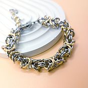 Украшения handmade. Livemaster - original item Braided rhodium-gilt chain Bracelet. Handmade.