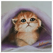 Картины и панно handmade. Livemaster - original item Pastel kitten 