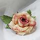 Rose brooch made of linen and silk. Brooches. fantasy flowers. Online shopping on My Livemaster.  Фото №2