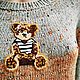 Заказать  "Мишка" меринос и лён. Ирина. ВязайнераМозаика. Ярмарка Мастеров. . Джемперы Фото №3