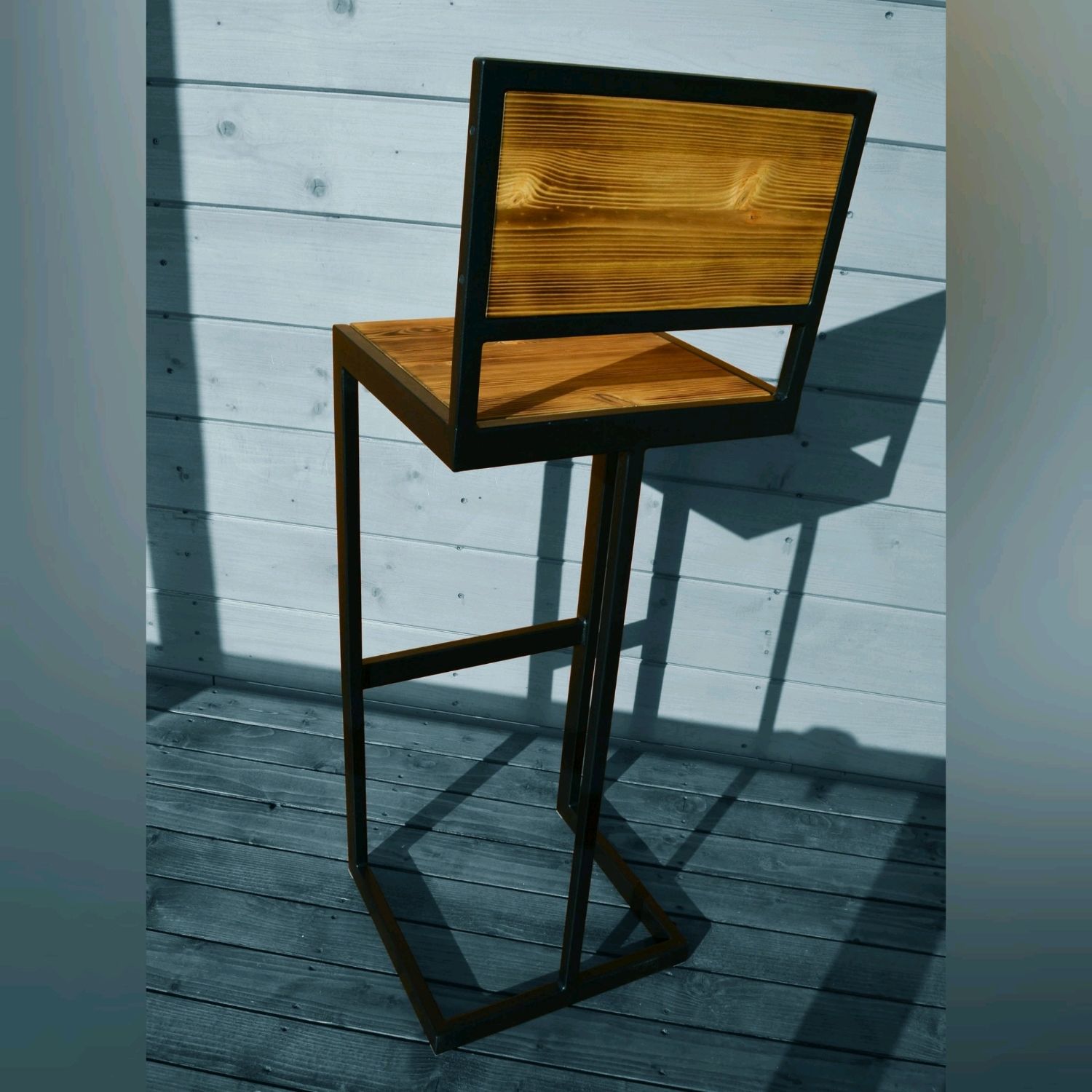 Барный стул из профильной трубы в стиле лофт с чертежами
