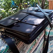 Сумки и аксессуары handmade. Livemaster - original item Stylish men`s briefcase, with belt. Handmade.