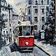 Cityscape Red tram (red black and white picture). Pictures. Pastelena. Online shopping on My Livemaster.  Фото №2
