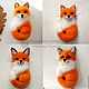 Order Brooch Fox - sister Fox felted wool. Woolen Zoo. Livemaster. . Felted Toy Фото №3
