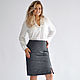 Order Quilted skirt with snaps, grey. Skirt Priority (yubkizakaz). Livemaster. . Skirts Фото №3