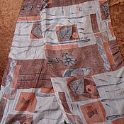 Винтаж: Жаккардовая скатерть-наперон с прорезной вышивкой гладью,Германия