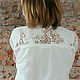 Long lace shirt openwork stitching cotton, Blouses, Moscow,  Фото №1