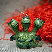 Подарки к праздникам handmade. Livemaster - original item The Year Of The Dragon: Christmas tree toy - snake Gorynych. Handmade.