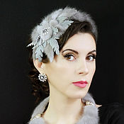 Украшения handmade. Livemaster - original item Fur headband and earrings. Kokoshnik made of fur. Decoration for hair.. Handmade.