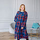 Author's raincoat blue red checkered Plus Size. Raincoats and Trench Coats. NATALINI. My Livemaster. Фото №4