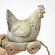 Chicken laying hen on wheels Country Provence Vintage. Figurines. Decor concrete Azov Garden. My Livemaster. Фото №4