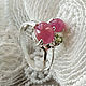 Handmade ring with natural bright pink star-shaped rubies. Rings. Silverjewels. My Livemaster. Фото №6