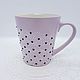 Mug of muted pink color with dotted author's painting, Mugs and cups, Moscow,  Фото №1