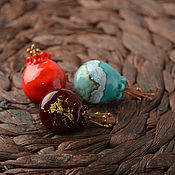 Украшения handmade. Livemaster - original item Brooch Fruit of ripe pomegranate glass lampwork pin badge. Handmade.