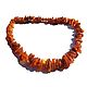 Baltic Amber bead necklace woman Cognac Natural raw amber stone 45 cm, Necklace, Kaliningrad,  Фото №1