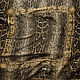 Батист платочный Рептилия, цепи цвет черный, золотой Италия, Ткани, Москва,  Фото №1