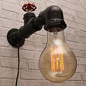 Светильник, лампа с выключателем в стиле лофт, индастриал, стимпанк