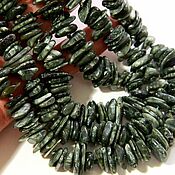 Материалы для творчества handmade. Livemaster - original item Seraphinite(clinochlor) beads, nat. stone. 10 pieces. Handmade.