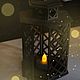 Новогодний фонарь с led свечой. Элементы интерьера. Столярная мастерская Андрея Здерева (izderevashop). Интернет-магазин Ярмарка Мастеров.  Фото №2