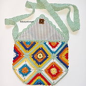 Сумки и аксессуары handmade. Livemaster - original item Crossbody bag: Handbag knitted from grandmother`s squares for a girl. Handmade.