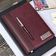 Набор ежедневник + ручка Parker, цвет бордо. Ручки. Giftmeshop. Интернет-магазин Ярмарка Мастеров.  Фото №2