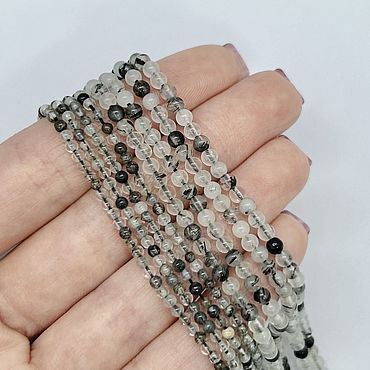 Материалы для творчества ручной работы. Ярмарка Мастеров - ручная работа КВАРЦ Рутиловый Нить 39см Шар гладкий 2, 3мм. Handmade.