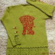 cardigan orange elephant knitted ladies copyright, Cardigans, Chelyabinsk,  Фото №1