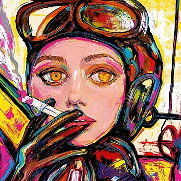 Картины и панно ручной работы. Ярмарка Мастеров - ручная работа Постер девушка портрет "Пора в полёт". Handmade.