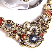 Set of soutache jewelry - summer necklaces, earrings