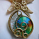 Pendant brass with stained glass inserts 'Other snails'. Pendants. IVA rainbow art. Online shopping on My Livemaster.  Фото №2