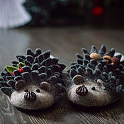 Обувь ручной работы handmade. Livemaster - original item Felted slippers for women Hedgehogs, hedgehogs. Handmade.