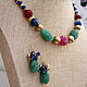 Beads India with emeralds, sapphires and rubies, brass, blue raspberry. Necklace. Ritasdreams (ritasdreams). My Livemaster. Фото №6