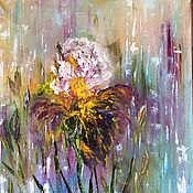 Картины и панно handmade. Livemaster - original item Pictures: Abstract oil painting Iris in the rain. Handmade.