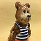 Bear in a vest figurine porcelain. Figurines. Veselyj farfor. Online shopping on My Livemaster.  Фото №2