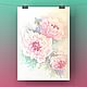 Watercolor miniatures. Large - flowered peonies. Pictures. ArtShipilina. Online shopping on My Livemaster.  Фото №2