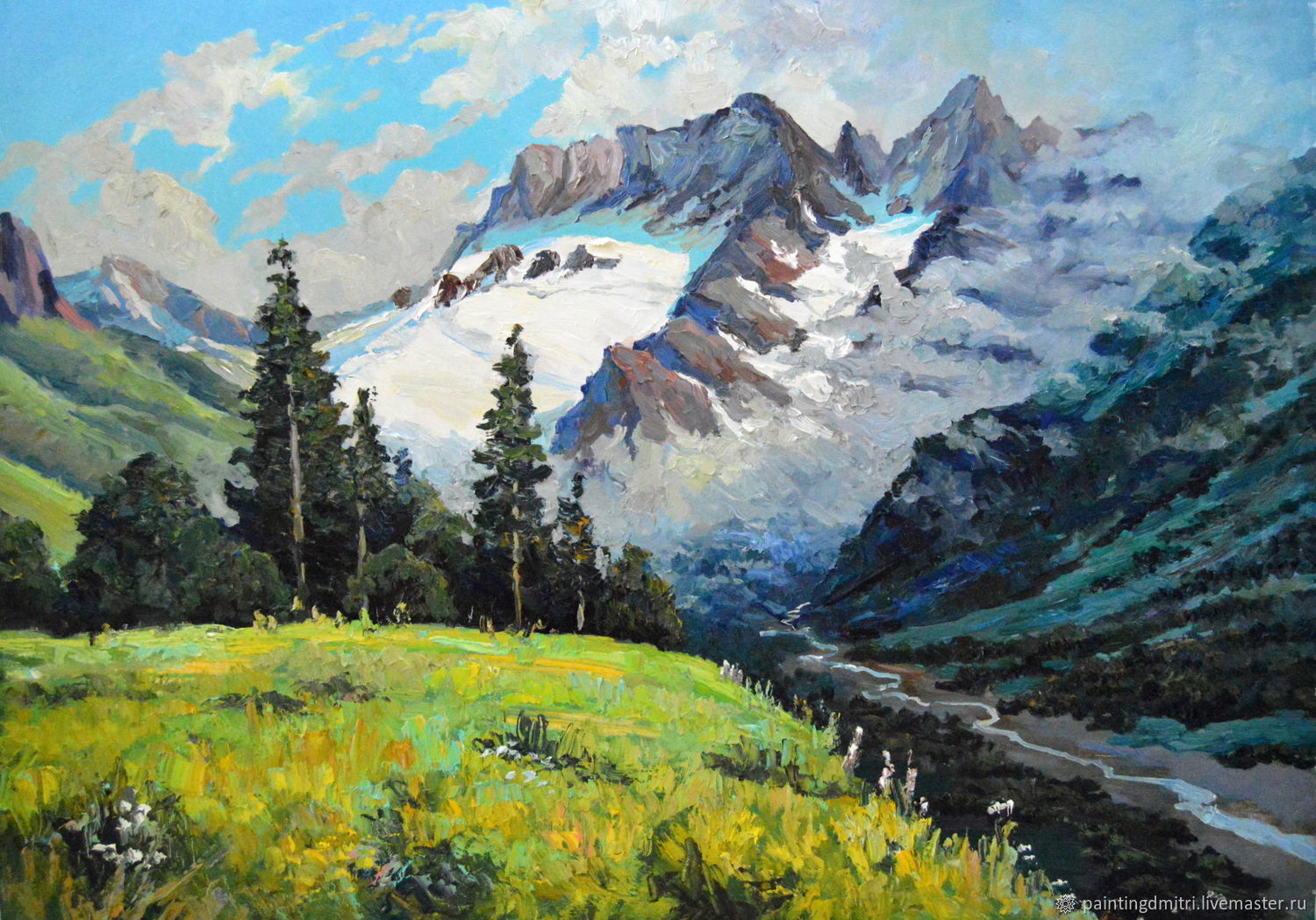 Картины весенний горный пейзаж маслом горный пейзаж Андрей Бельчев