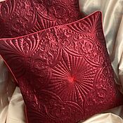 Одеяло-плед  лоскутный стеганый с сердечками