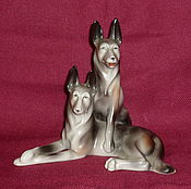 Винтаж handmade. Livemaster - original item DOG, DOGS, TWO SHEPHERD. ZFA Verbilki. The old stigma! Whole. Handmade.
