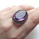 Ring with amethyst 'Pattern', silver gilding, diamonds, Rings, Moscow,  Фото №1