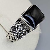 Украшения handmade. Livemaster - original item Silver ring with black onyx 13h9 mm. Handmade.