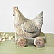 Chicken laying hen on wheels Country Provence Vintage. Figurines. Decor concrete Azov Garden. My Livemaster. Фото №5