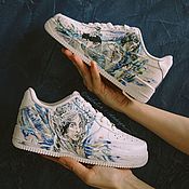 Обувь ручной работы handmade. Livemaster - original item Sneakers with Vrubel print Swan Princess Custom painting sneakers. Handmade.