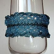 Украшения handmade. Livemaster - original item Braided bracelet of beads of blue colors. Handmade.