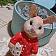 Ёлочная игрушка из ваты заяц Степан. Елочные игрушки. На все руки (navceruki-1) (navceruki-1). Интернет-магазин Ярмарка Мастеров.  Фото №2