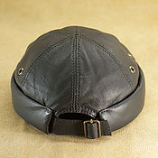 Аксессуары ручной работы. Ярмарка Мастеров - ручная работа Docker beanie leather hat DBH-39. Handmade.